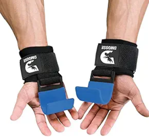 Weight Lifting Hooks (Pair), Hand Grip Support Wrist Straps for Men and Women,