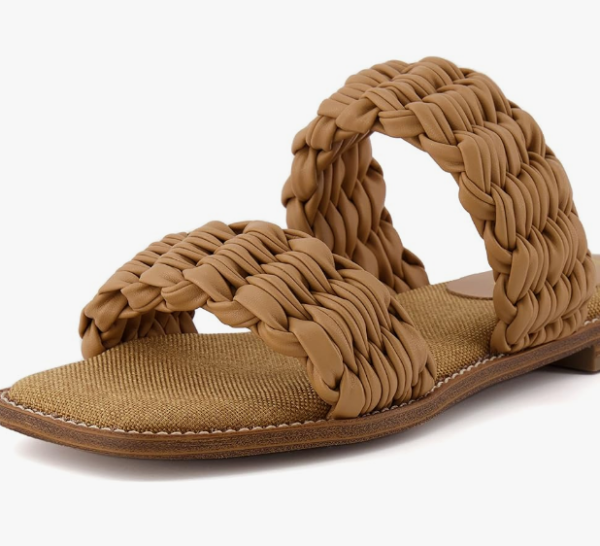 Women's Vibe braided two band sandal +Memory Foam, Wide Widths Available